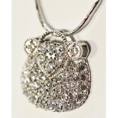 Silver & Crystal Handbag Pendant